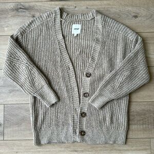 Aerie brown/tan cable knit cardigan